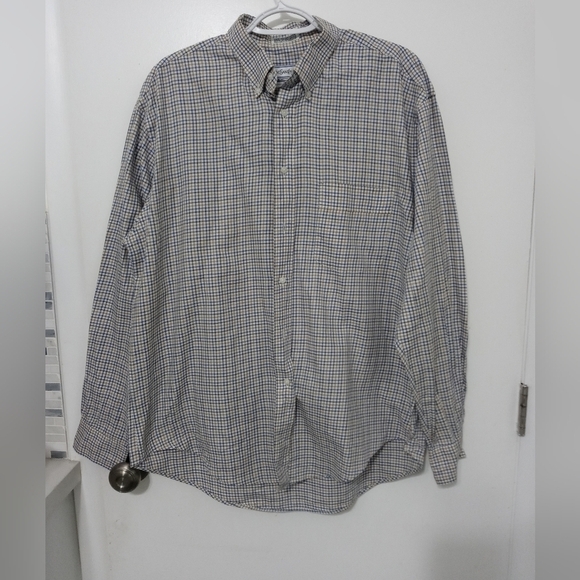 Yves Saint Laurent Other - Yves Saint Laurent YSL Men's button down beige Navy blue Checked Shirt 16.5